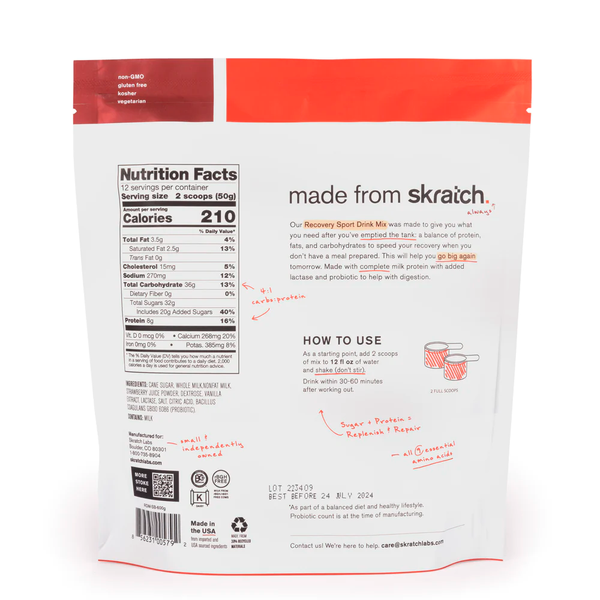Skratch Labs Recovery Drink Mix - Strawberries + Cream